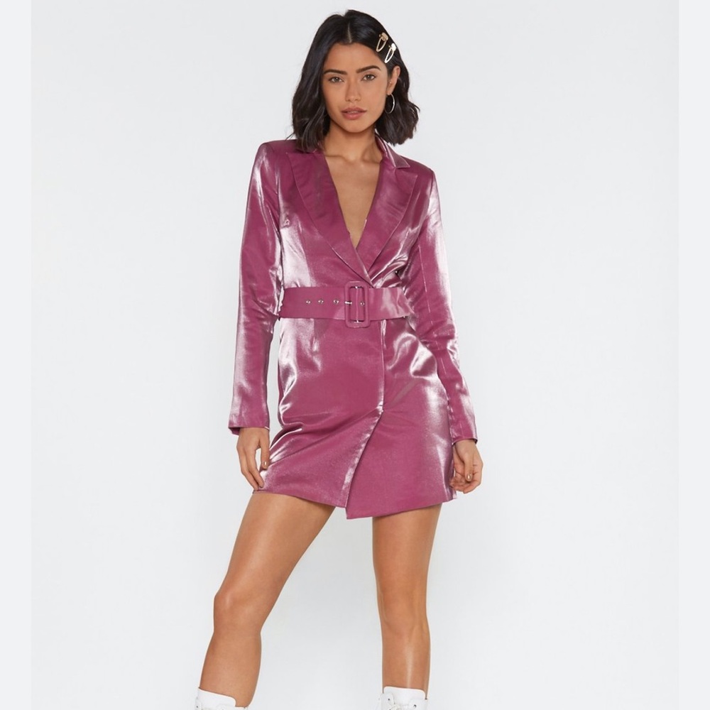 Pink Belted Blazer Dress 💗